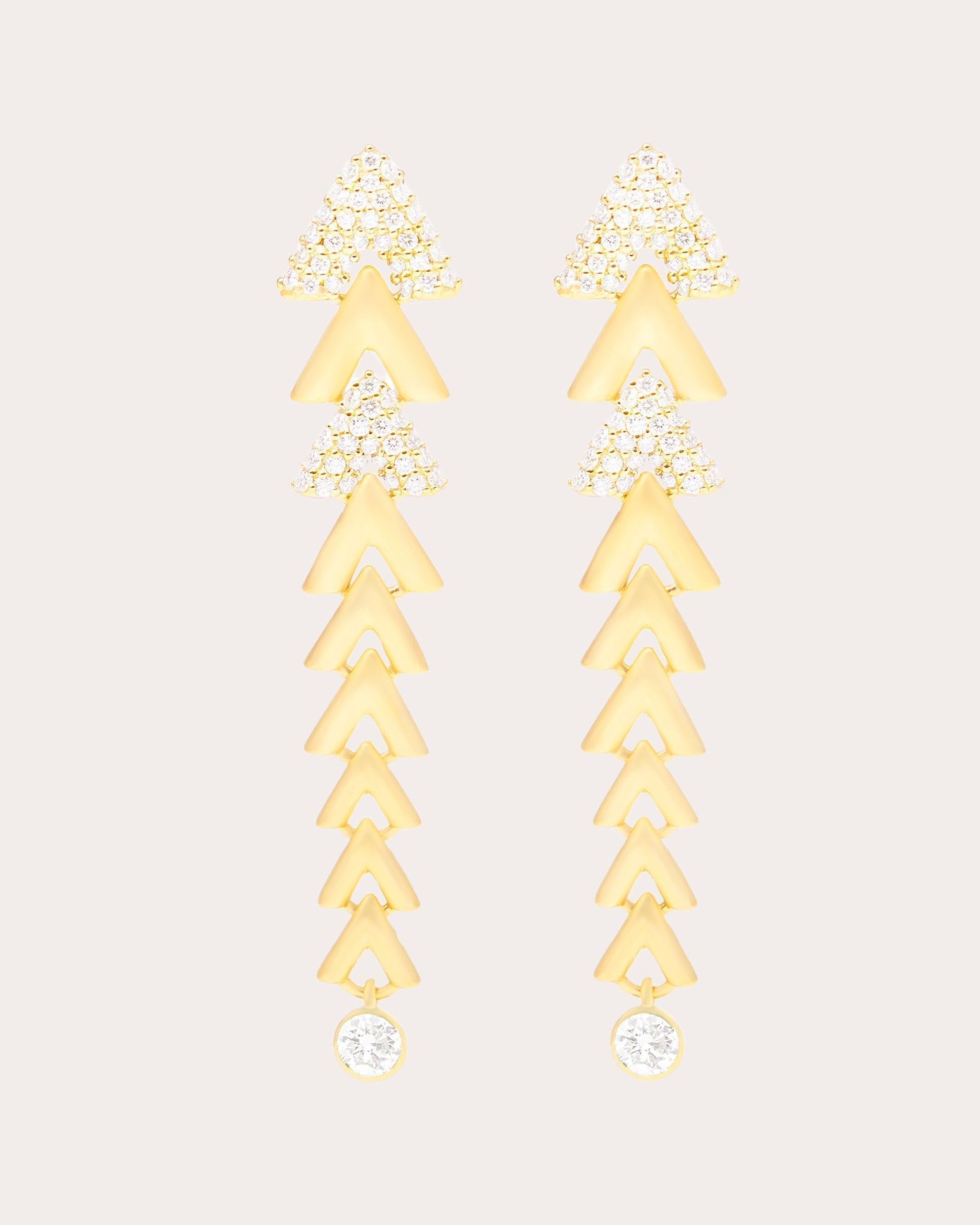 Spark 14K Gold Diamond Chevron Link Earrings