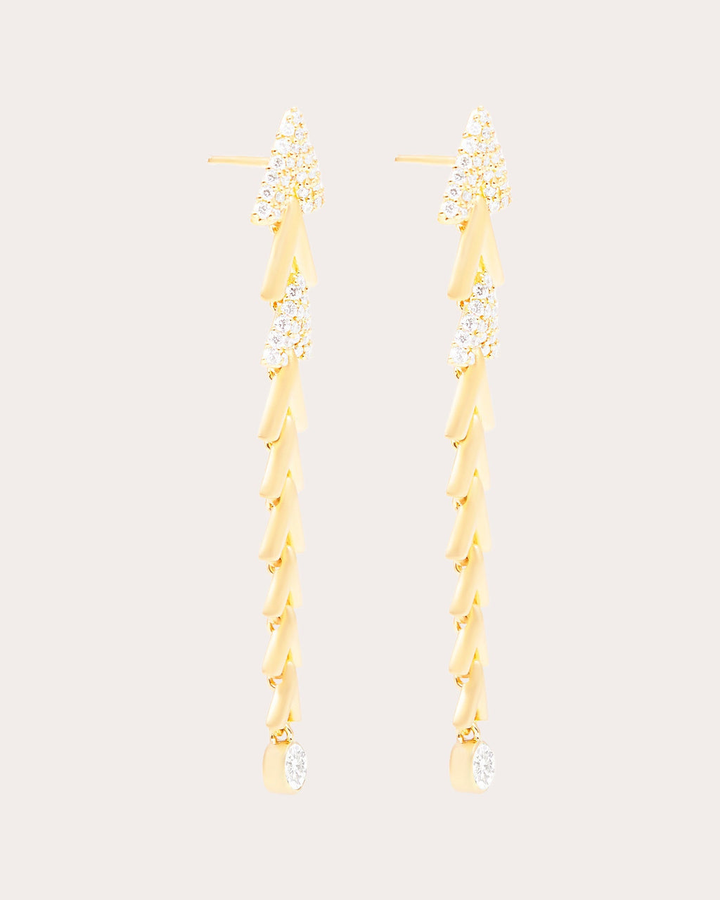 Spark 14K Gold Diamond Chevron Link Earrings