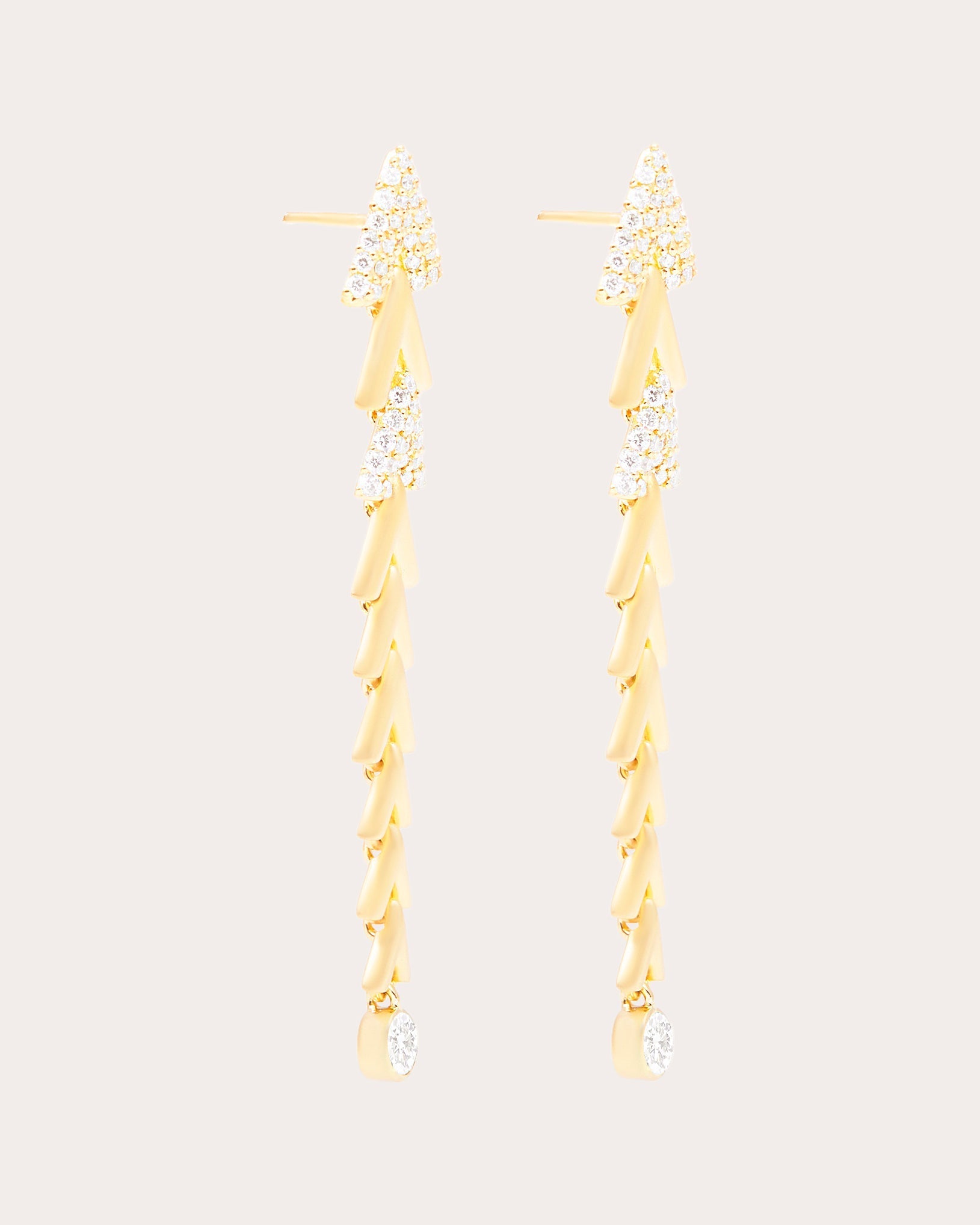 Spark 14K Gold Diamond Chevron Link Earrings