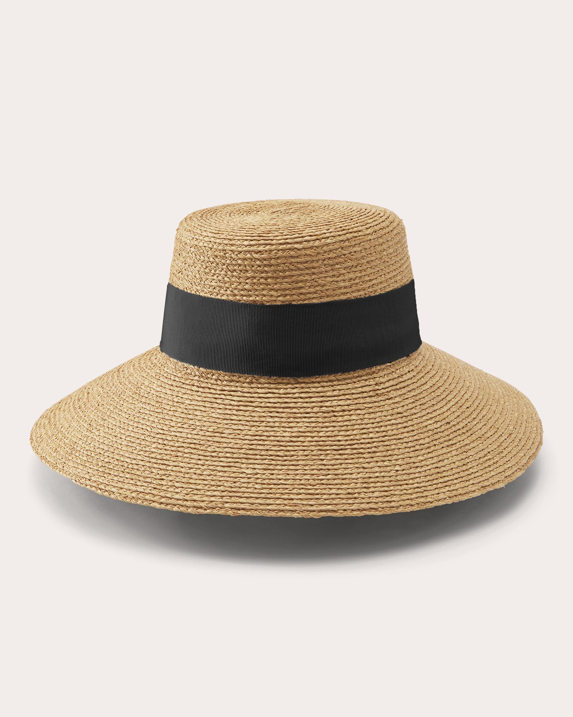 Easton Grosgrain-Trimmed Raffia Sun Hat