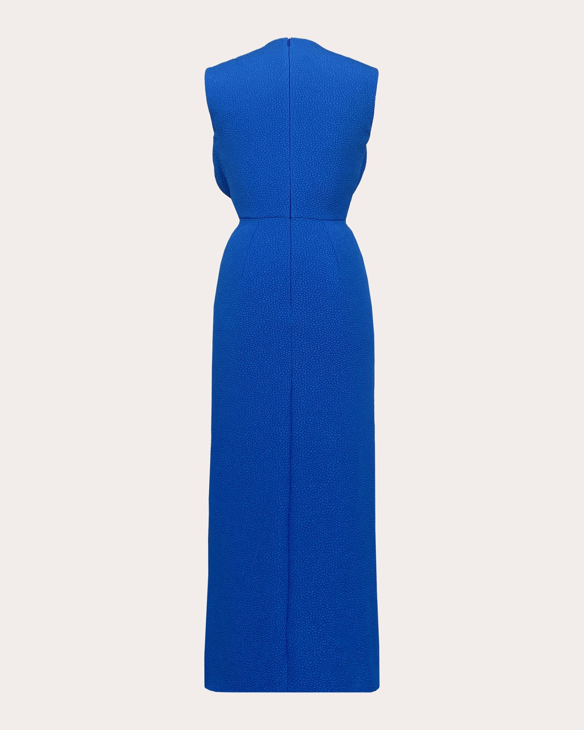 Aphrodite Draped Textured-Jacquard Midi Dress