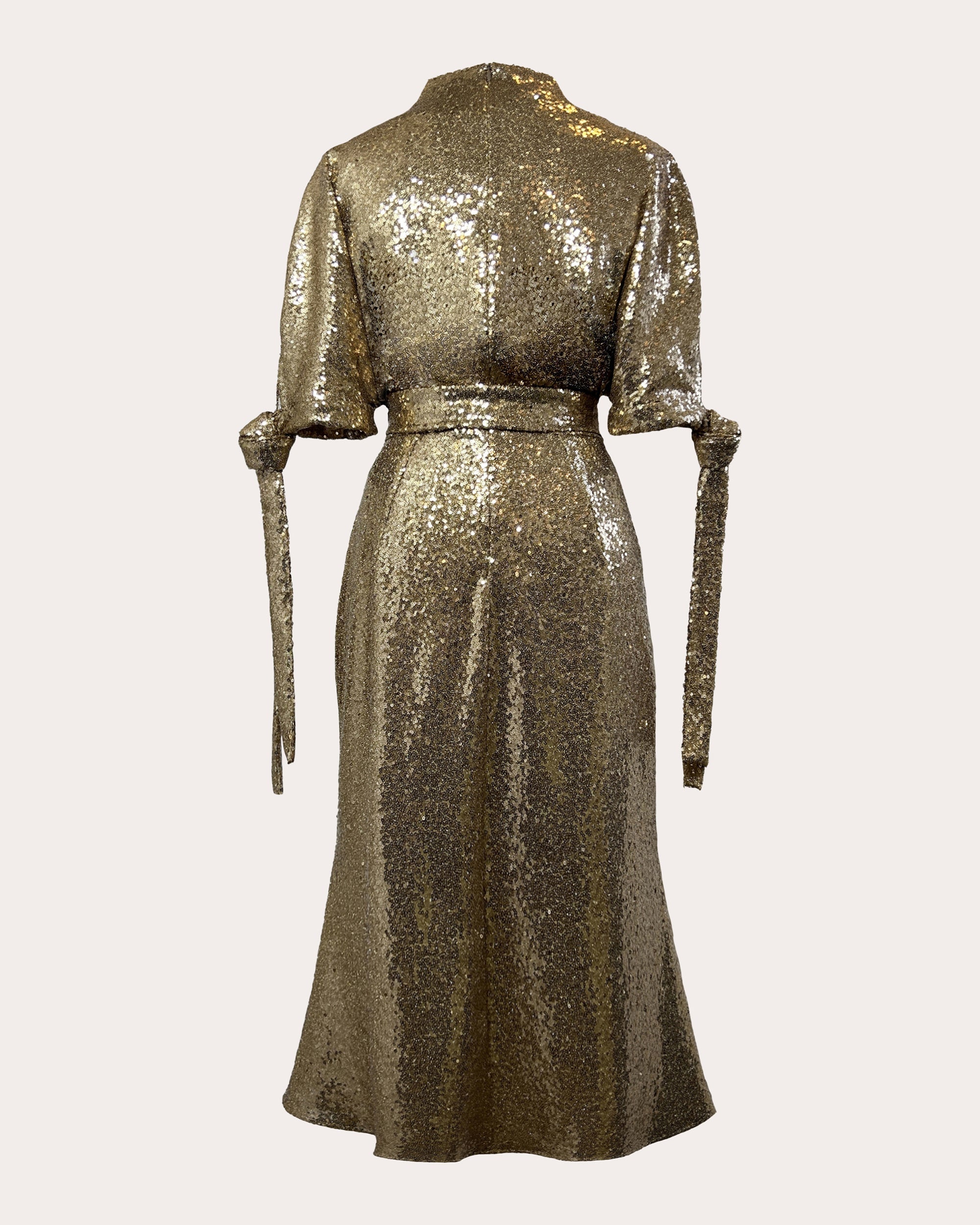 Pedernal Belted Sequined Midi Dress