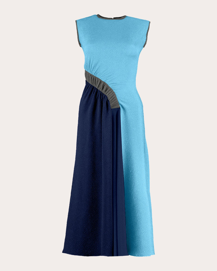 Pina Ruched Textured-Jacquard Midi Dress