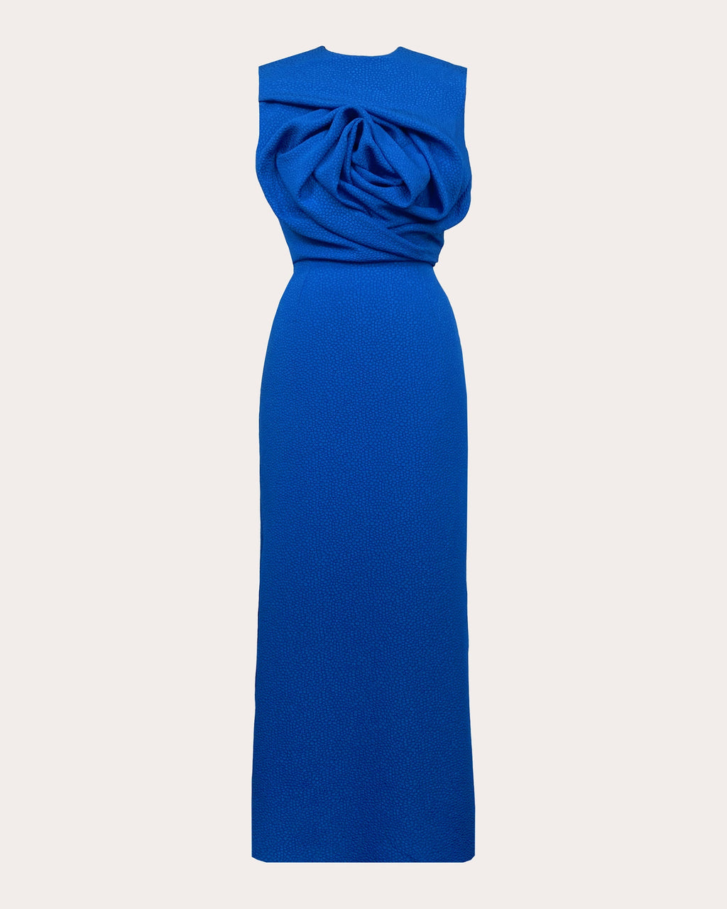 Aphrodite Draped Textured-Jacquard Midi Dress