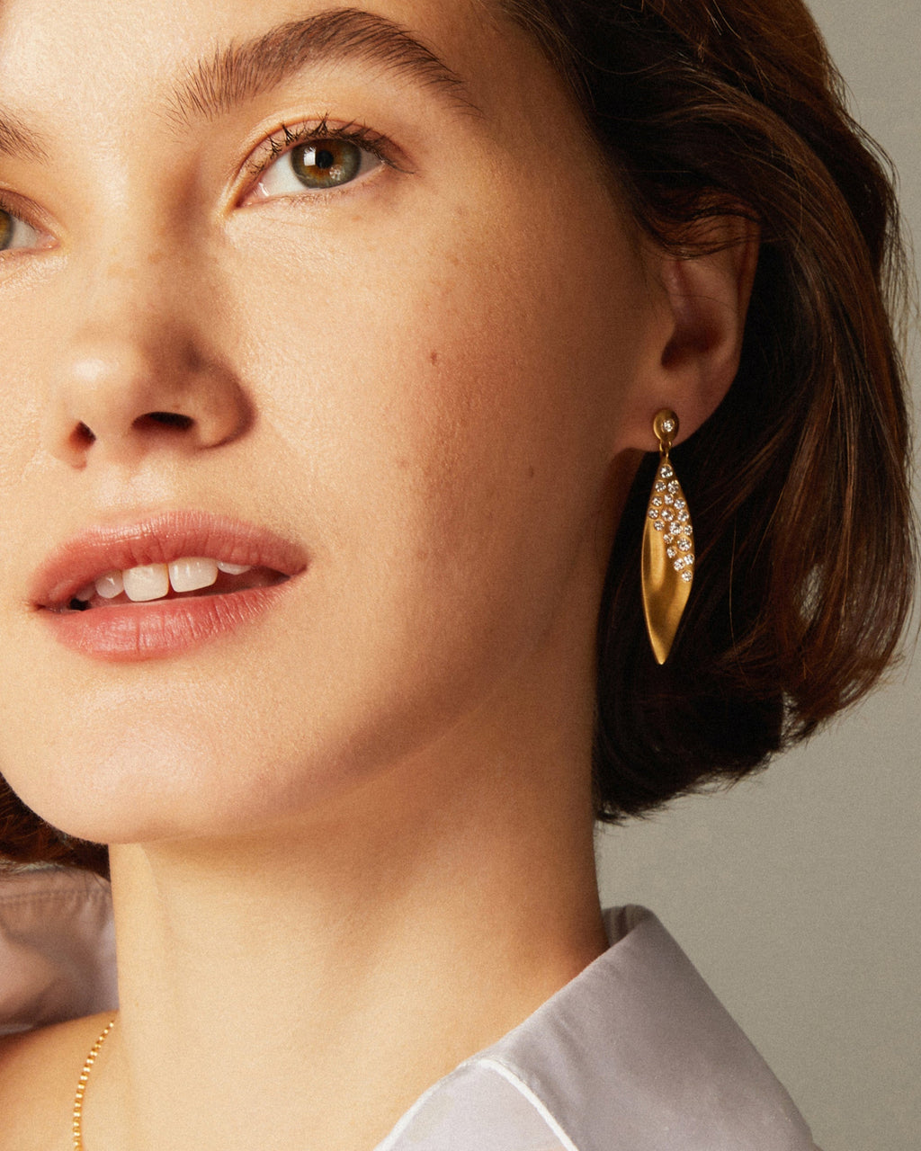 Fairy Dust 18K Gold Diamond Wing Earrings