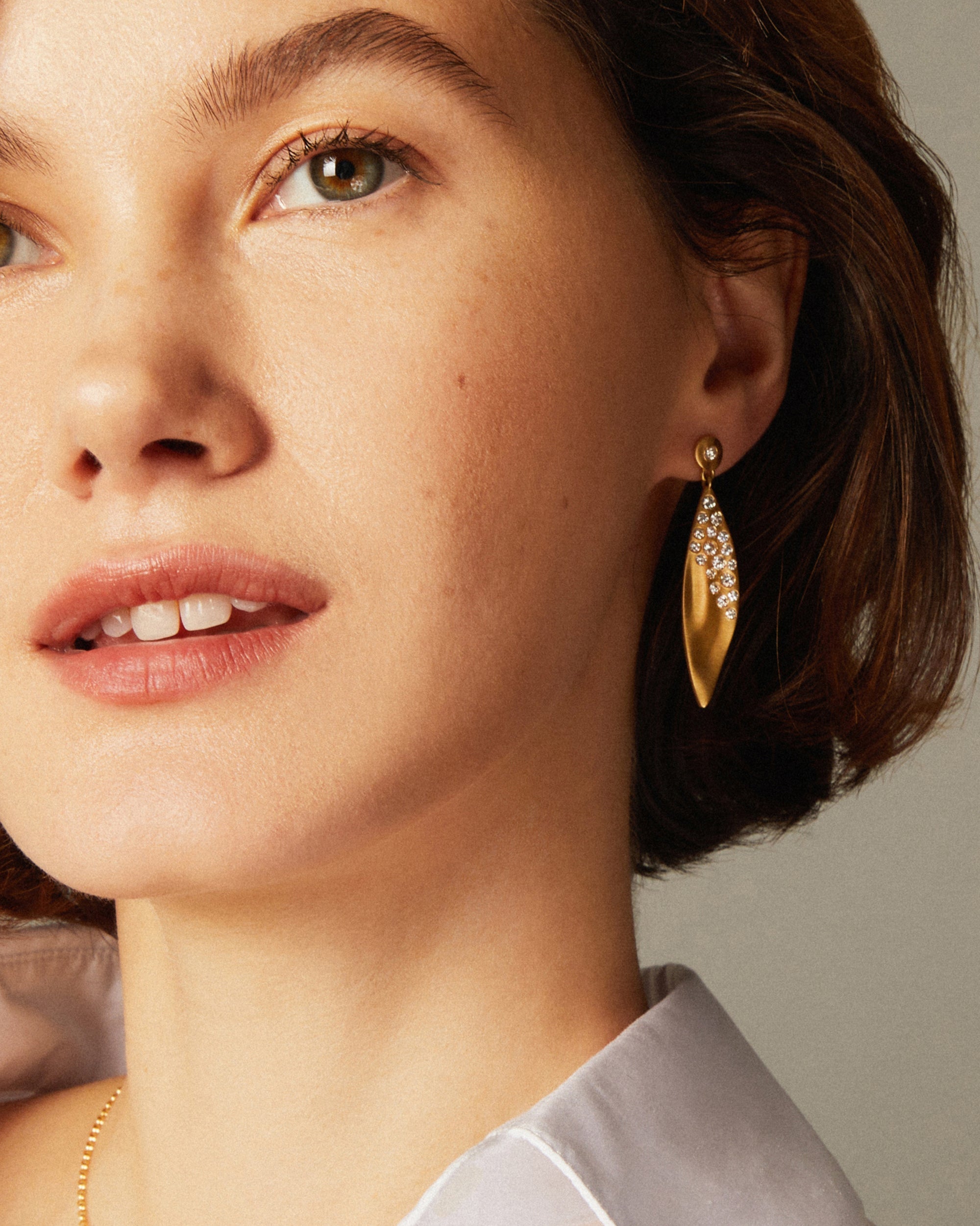 Fairy Dust 18K Gold Diamond Wing Earrings
