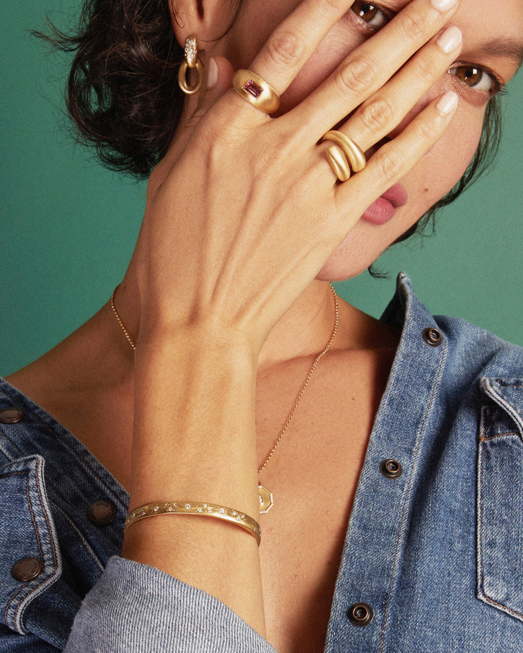Infinity 18K Gold Tourmaline Bubble Ring