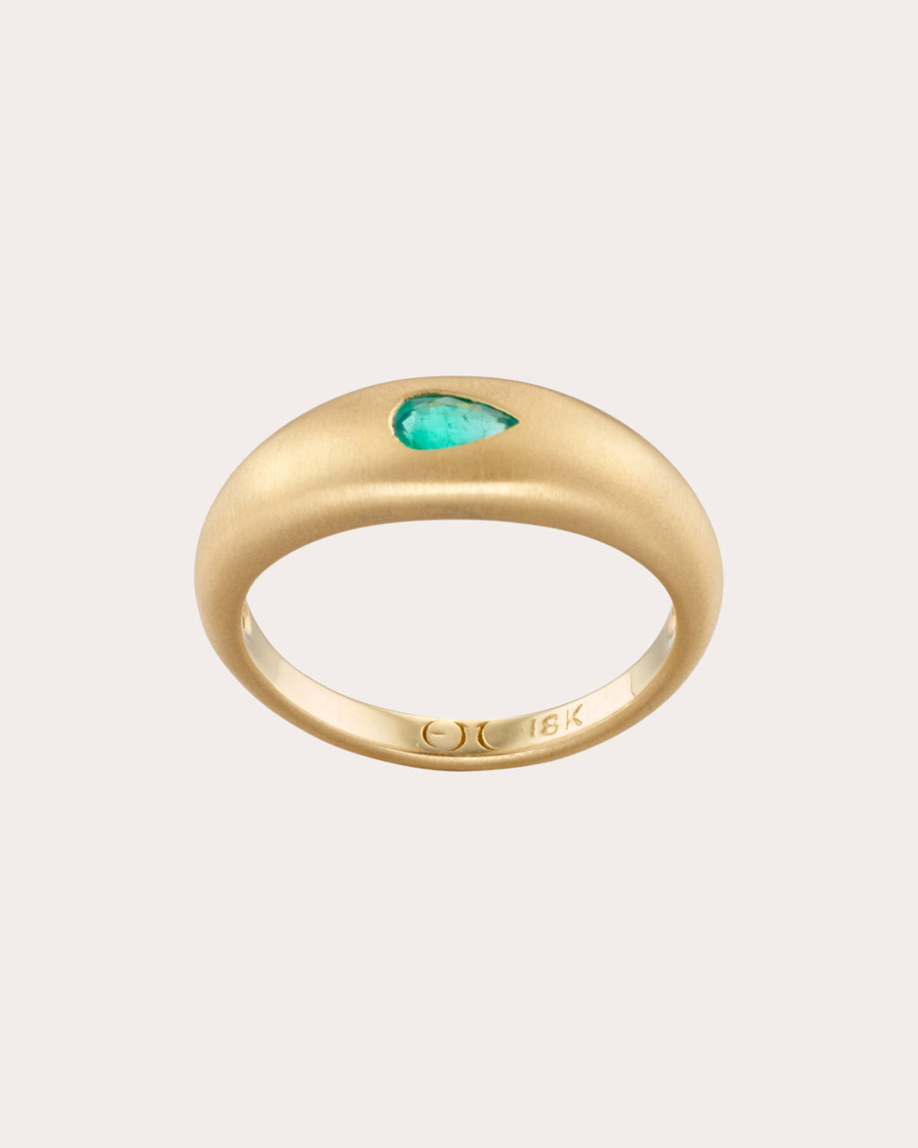 Fairy Dust 18K Gold Emerald Teardrop Ring
