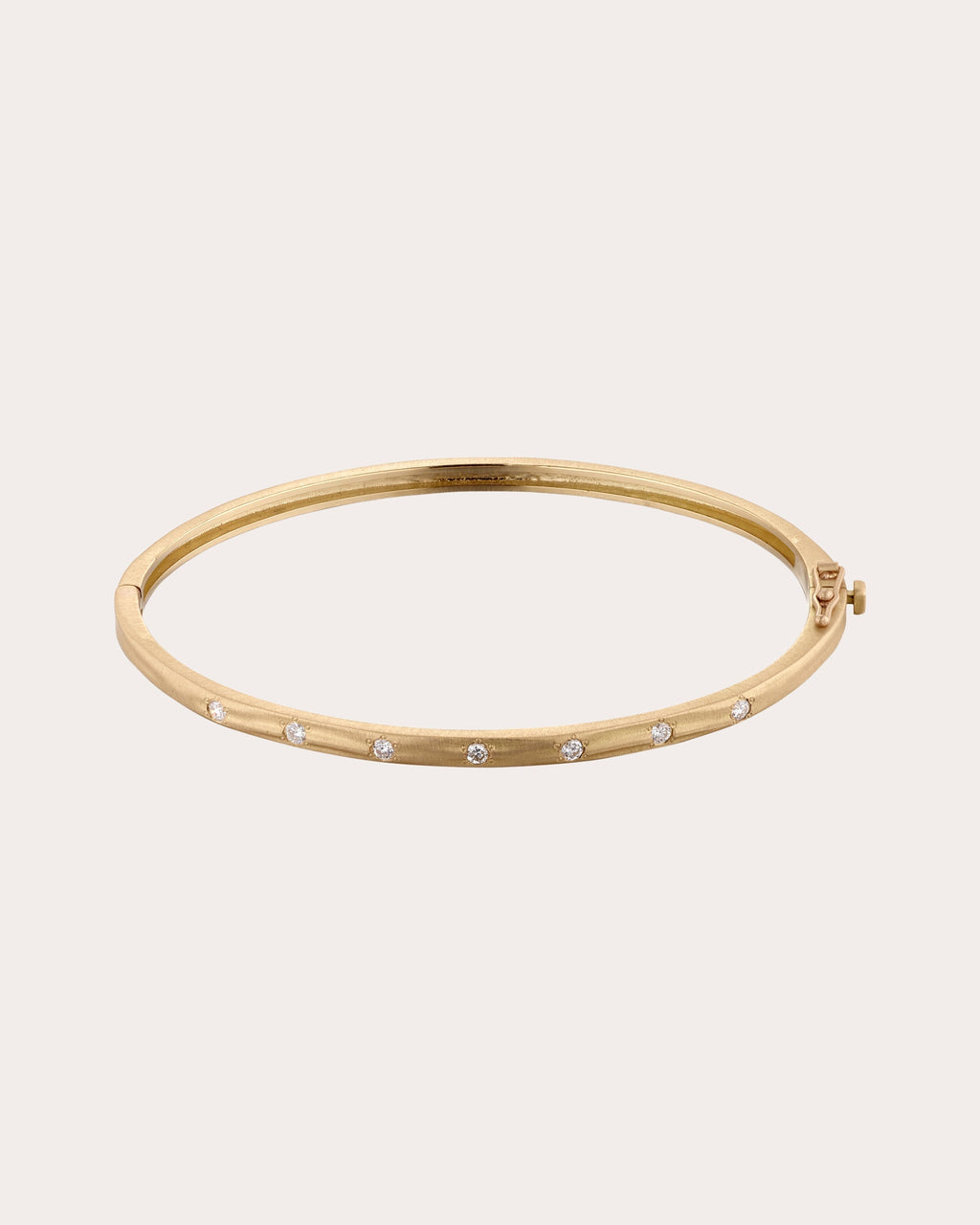 Seven in a Row 18K Gold Diamond Bangle