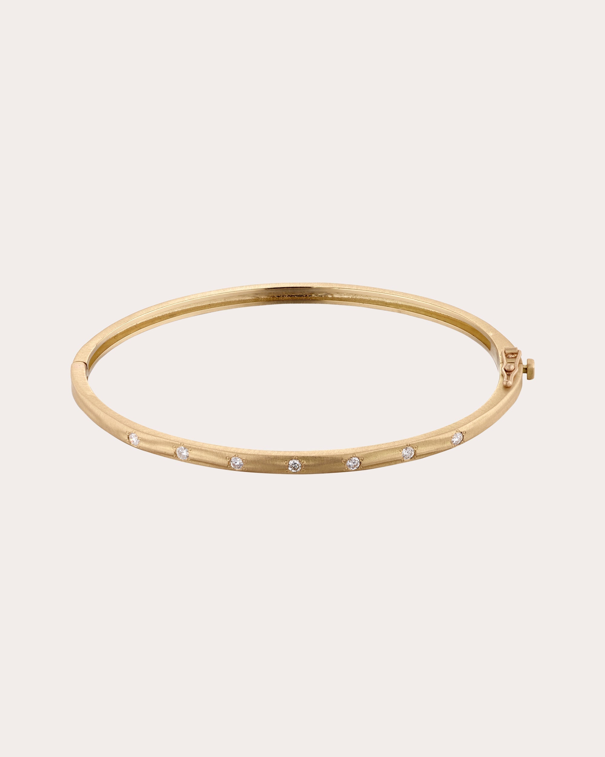 Seven in a Row 18K Gold Diamond Bangle