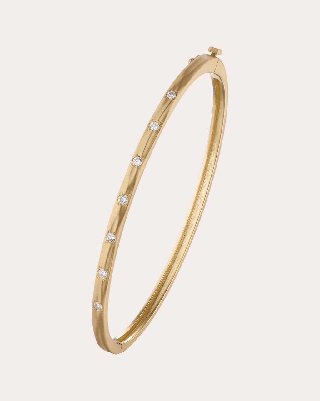 Seven in a Row 18K Gold Diamond Bangle