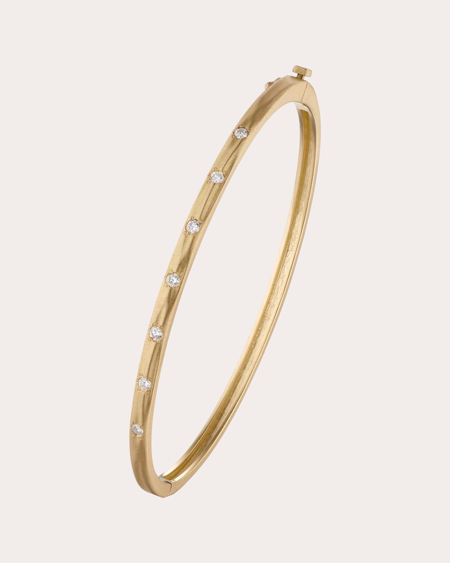 Seven in a Row 18K Gold Diamond Bangle