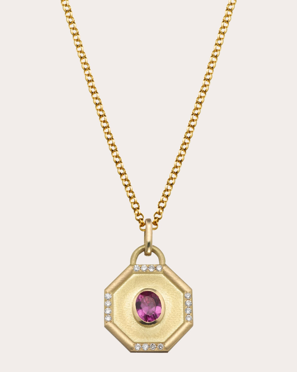 Fairy Dust 18K Gold Tourmaline and Diamond Pendant Necklace
