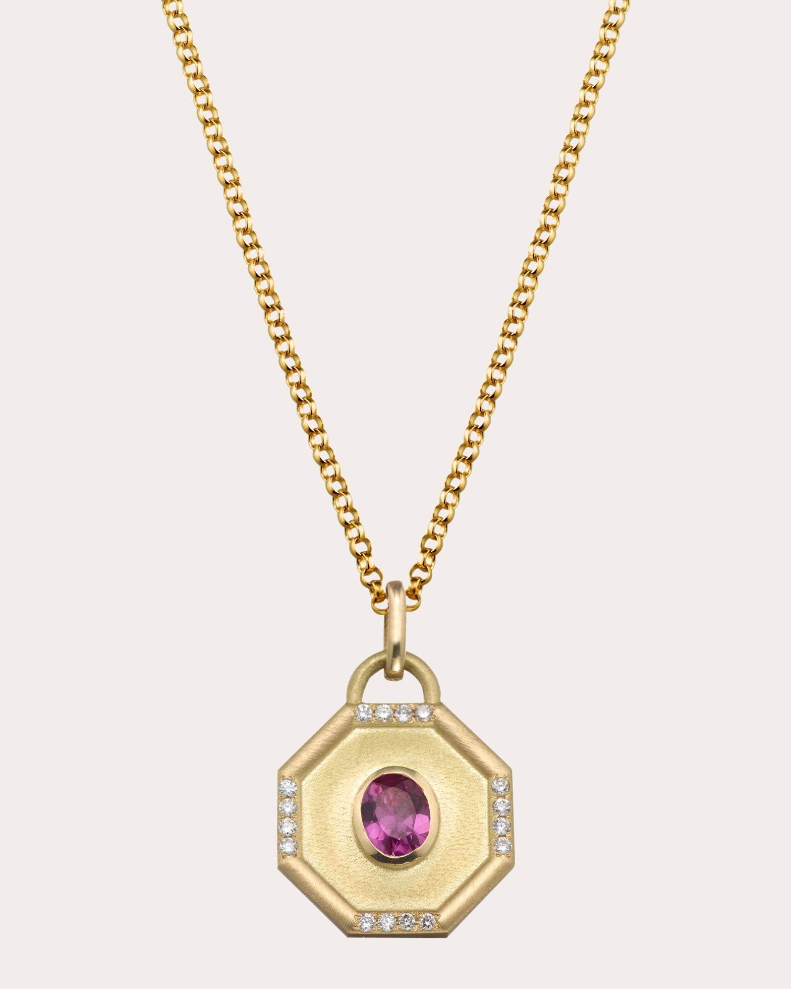 Fairy Dust 18K Gold Tourmaline and Diamond Pendant Necklace