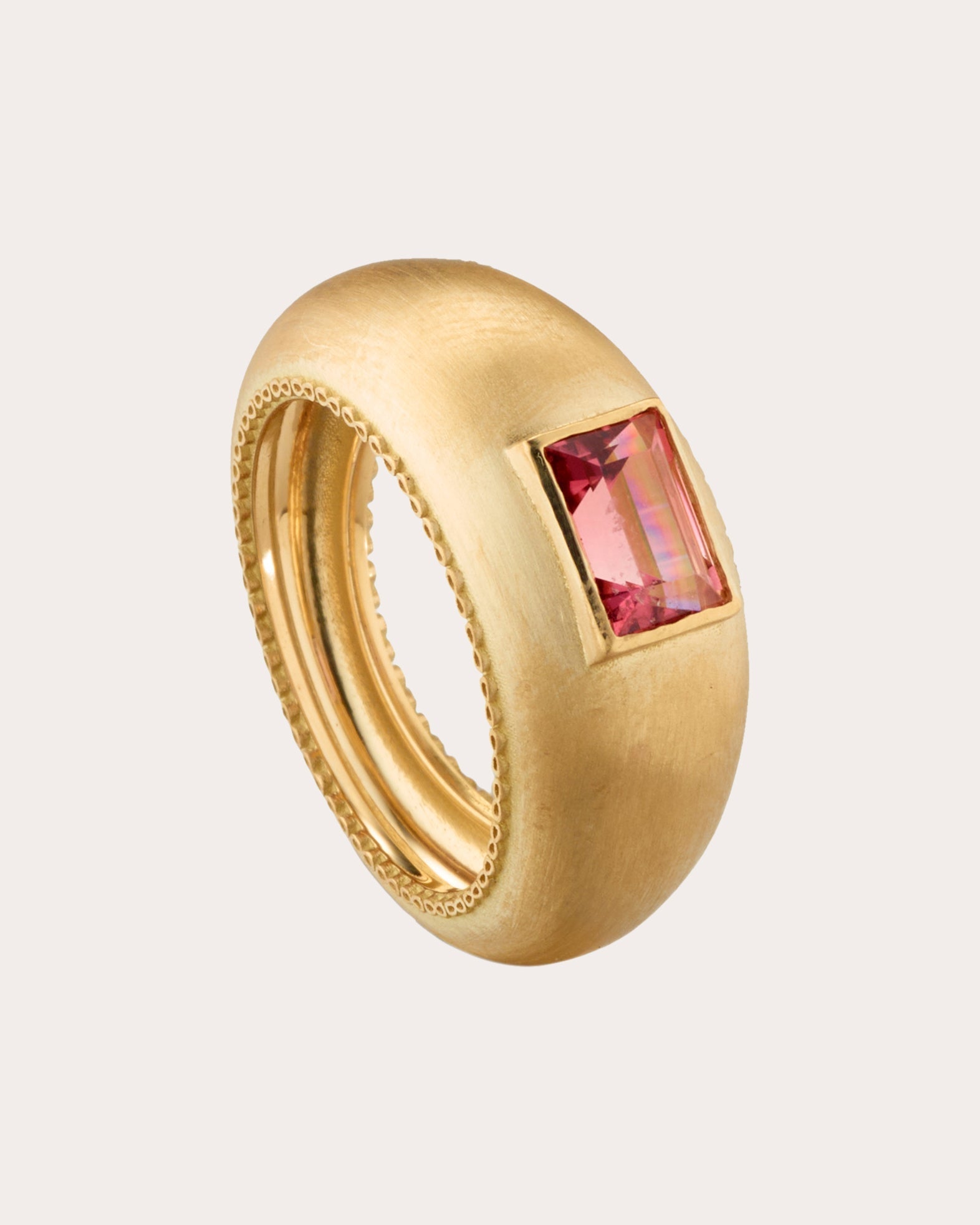 Infinity 18K Gold Tourmaline Bubble Ring