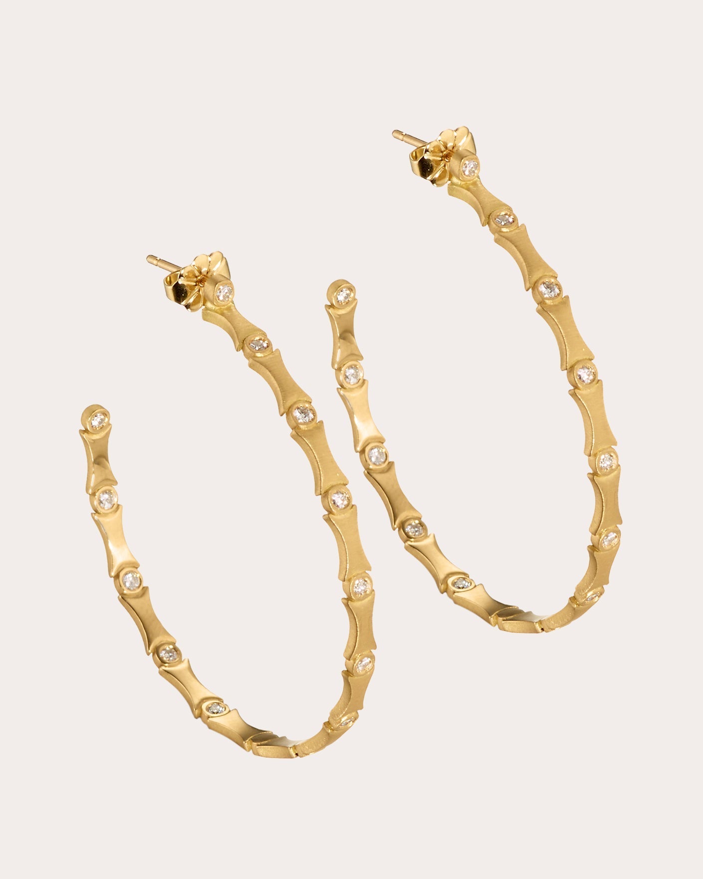 Stability 18K Gold Diamond Hoop Earrings