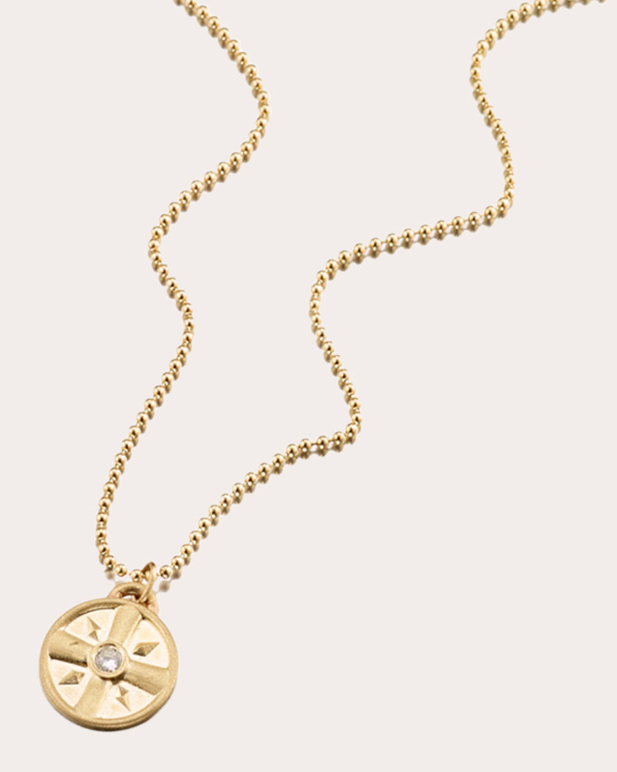 Mini Eye of the Sun 14K Gold Diamond Pendant Necklace