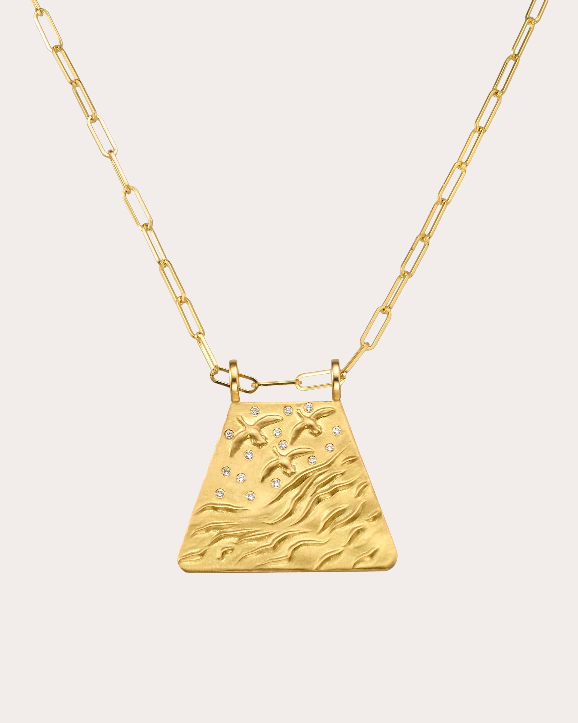 Air Diamond & 18k Gold Pendant Necklace