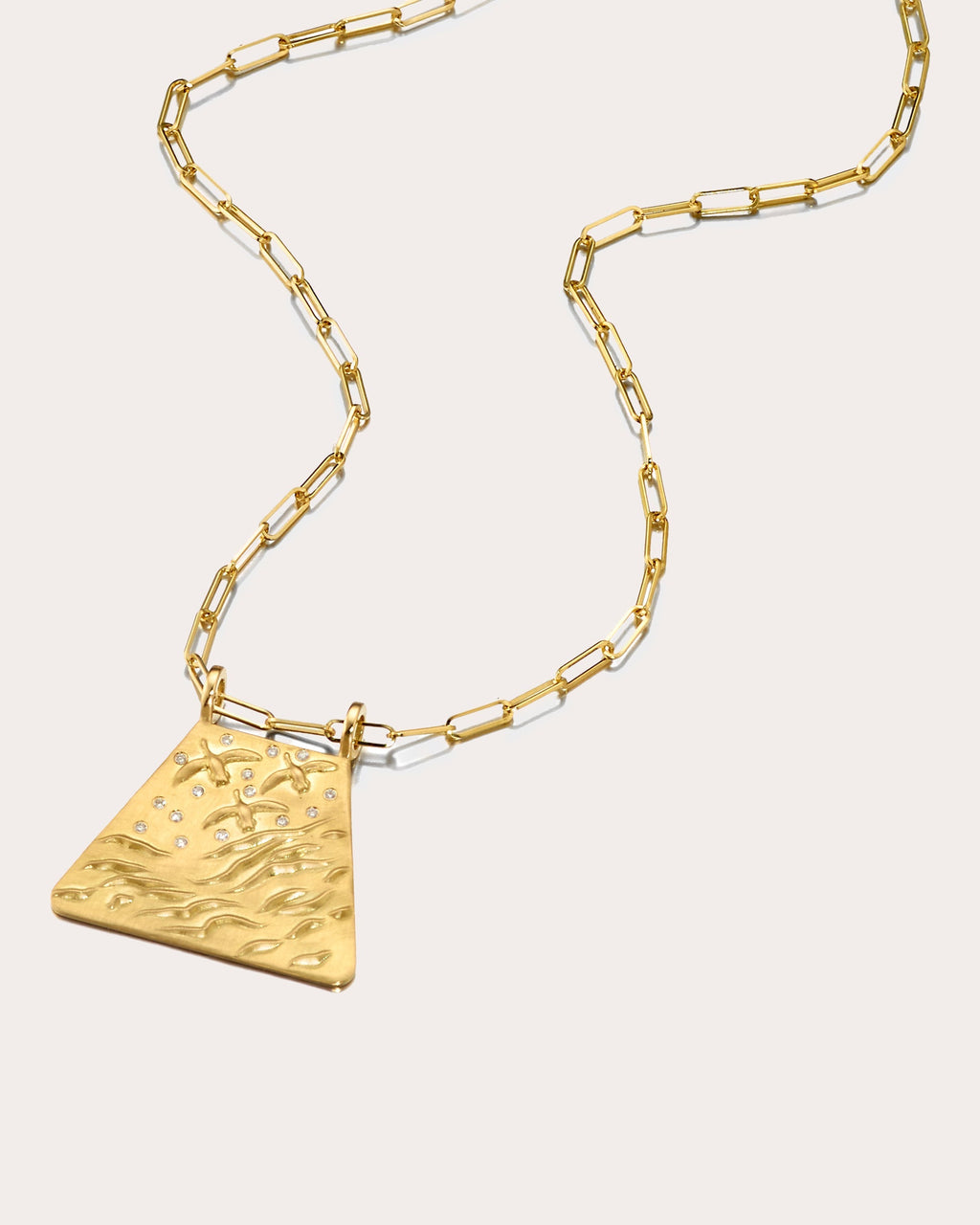 Air Diamond & 18k Gold Pendant Necklace