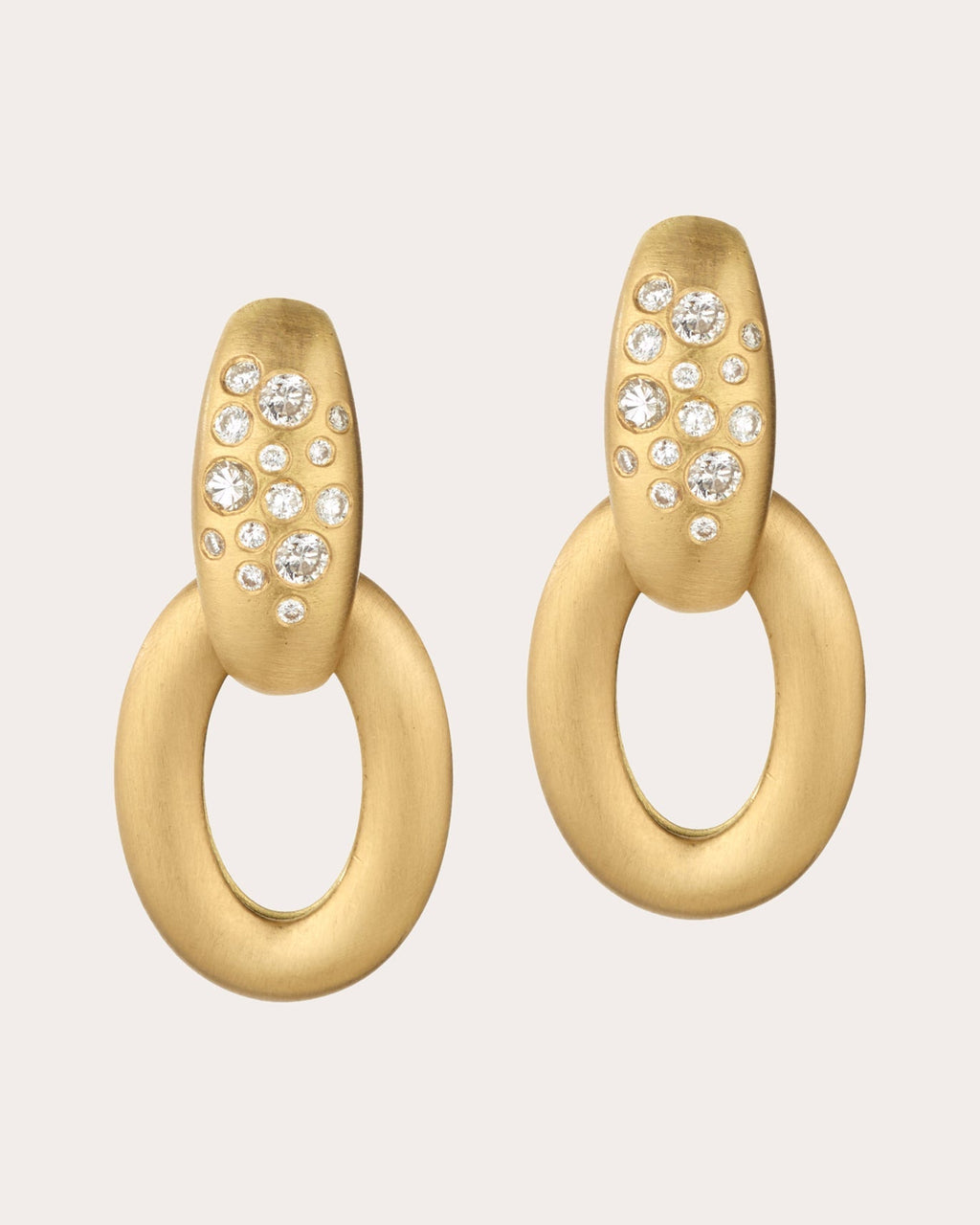 Shield 18K Gold Diamond Earrings