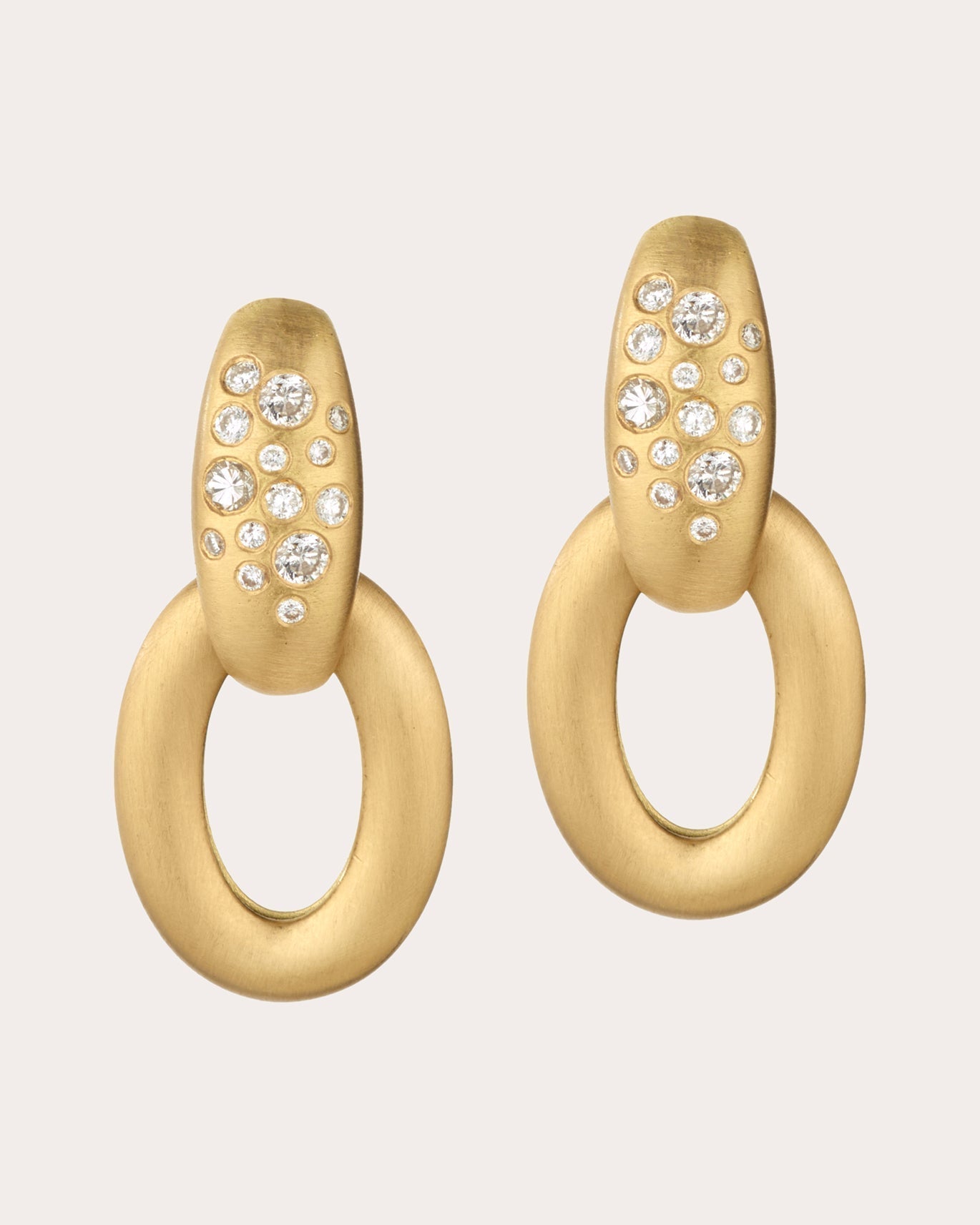 Shield 18K Gold Diamond Earrings