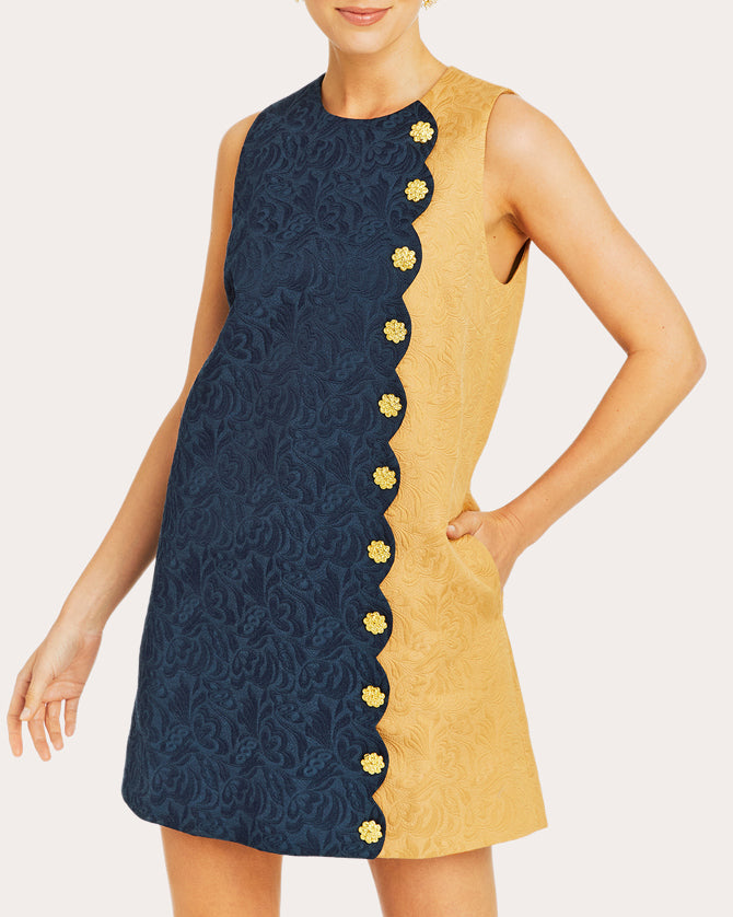 Etta Embellished Cotton-Blend Jacquard Mini Dress