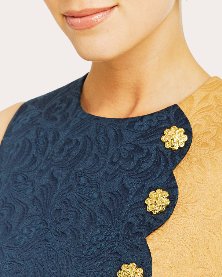 Etta Embellished Cotton-Blend Jacquard Mini Dress