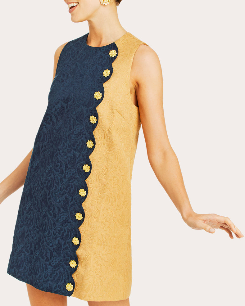 Etta Embellished Cotton-Blend Jacquard Mini Dress