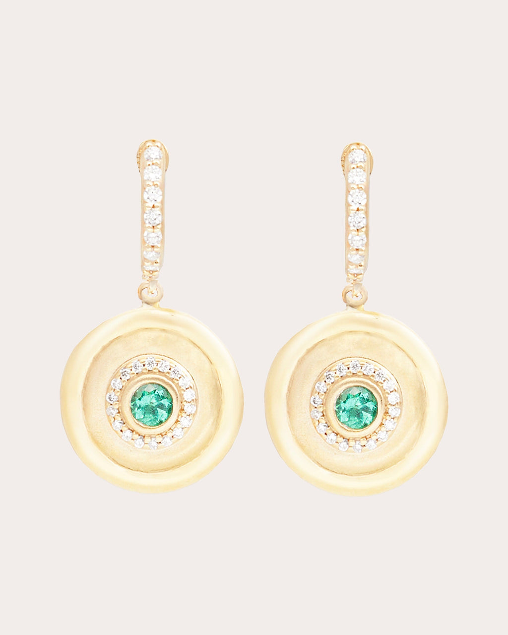 Evolve 14K Gold Emerald Charm Earrings