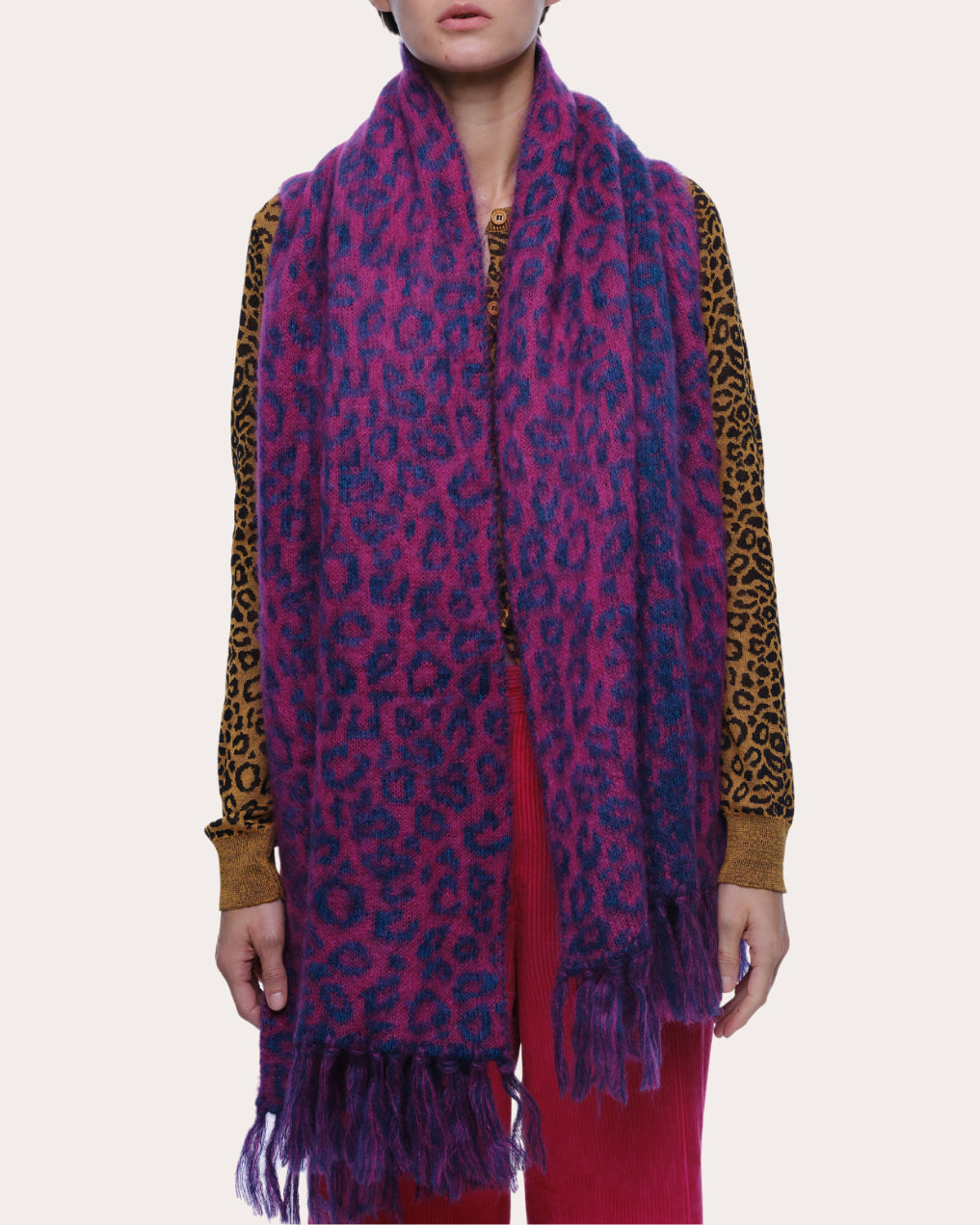 Cristobal Fringed Jacquard-Knit Cashmere-Blend Scarf
