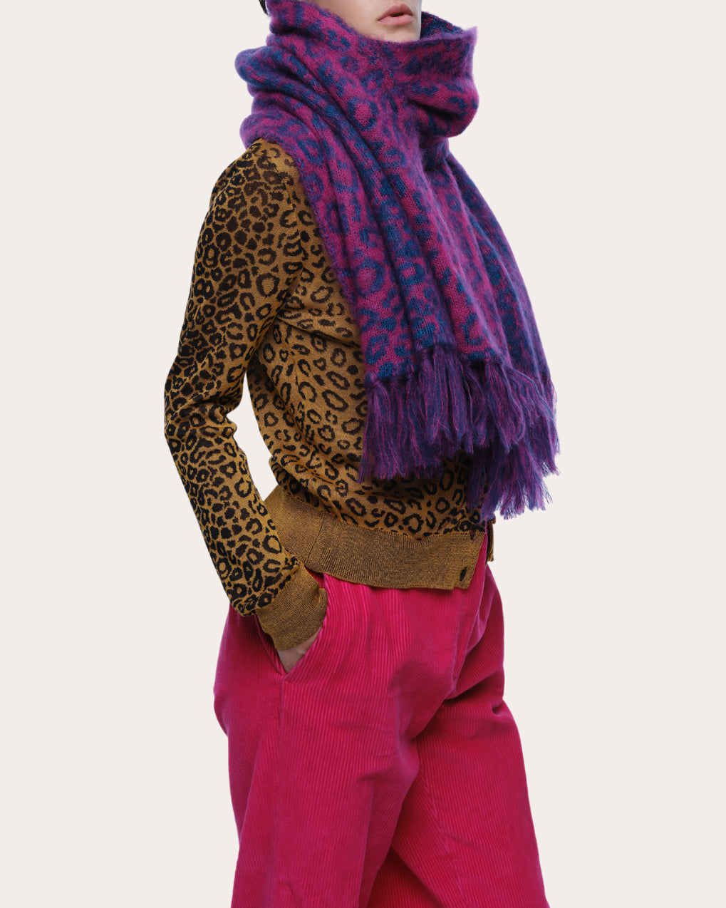 Cristobal Fringed Jacquard-Knit Cashmere-Blend Scarf