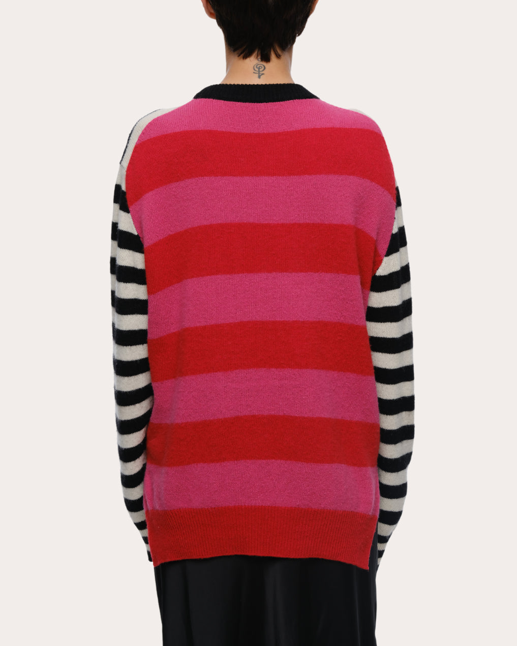 Jenn Striped Brushed Cashmere-Blend Sweater