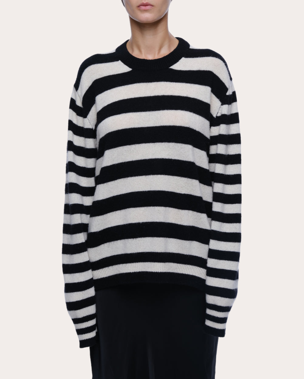 Jenn Striped Brushed Cashmere-Blend Sweater