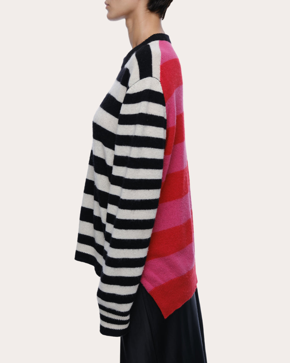 Jenn Striped Brushed Cashmere-Blend Sweater