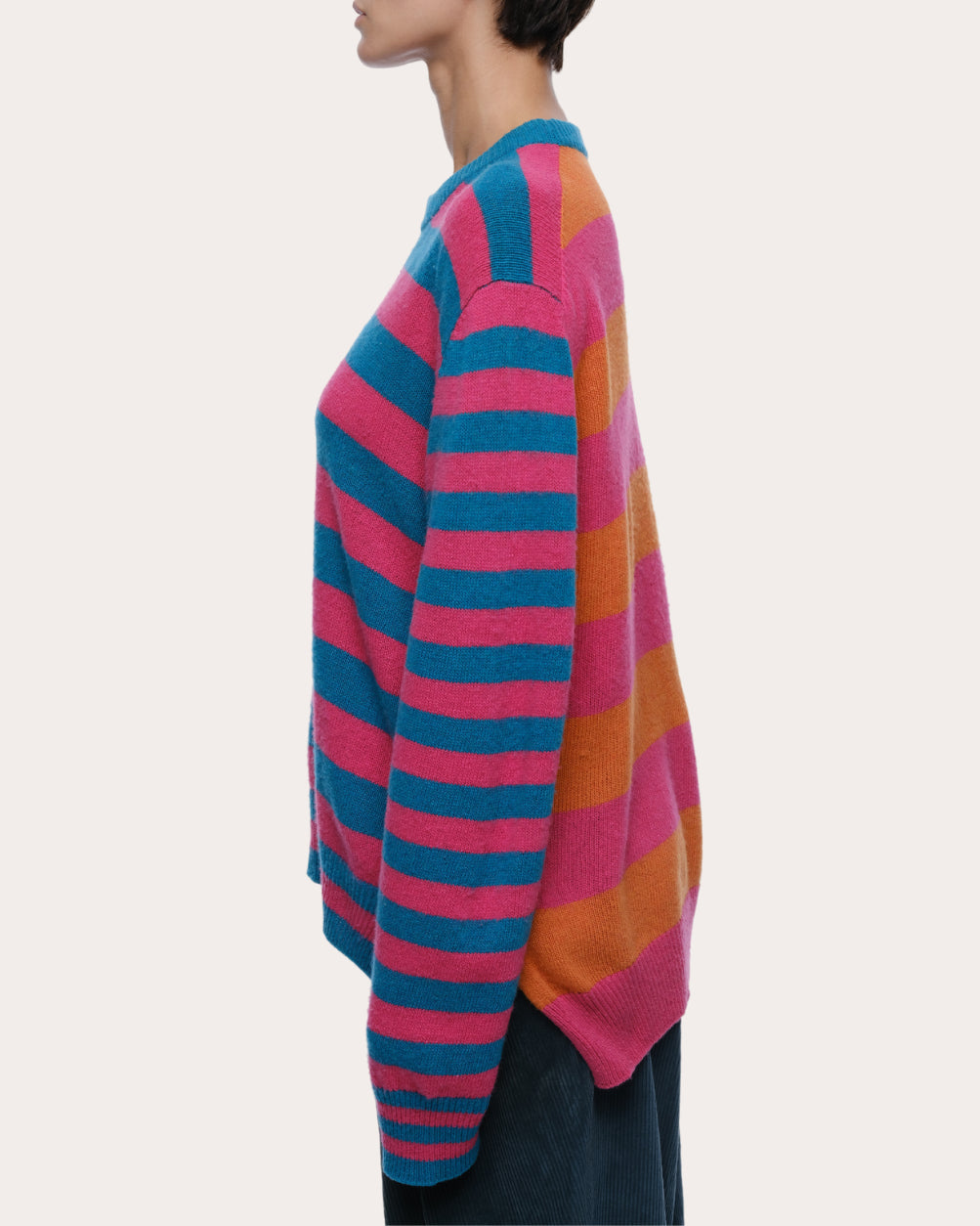 Jenn Striped Brushed Cashmere-Blend Sweater