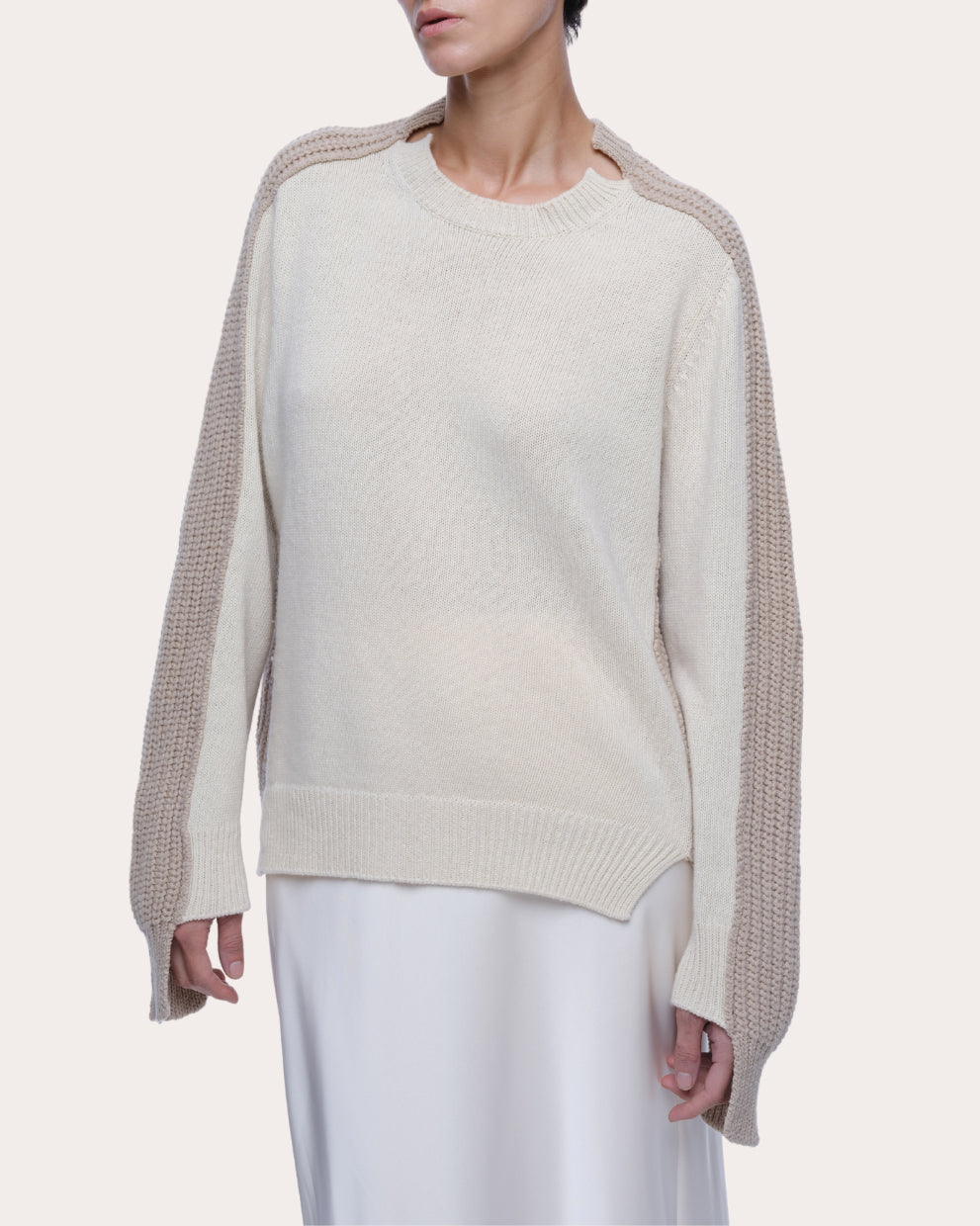 Max Paneled Wool-Cashmere Blend Sweater
