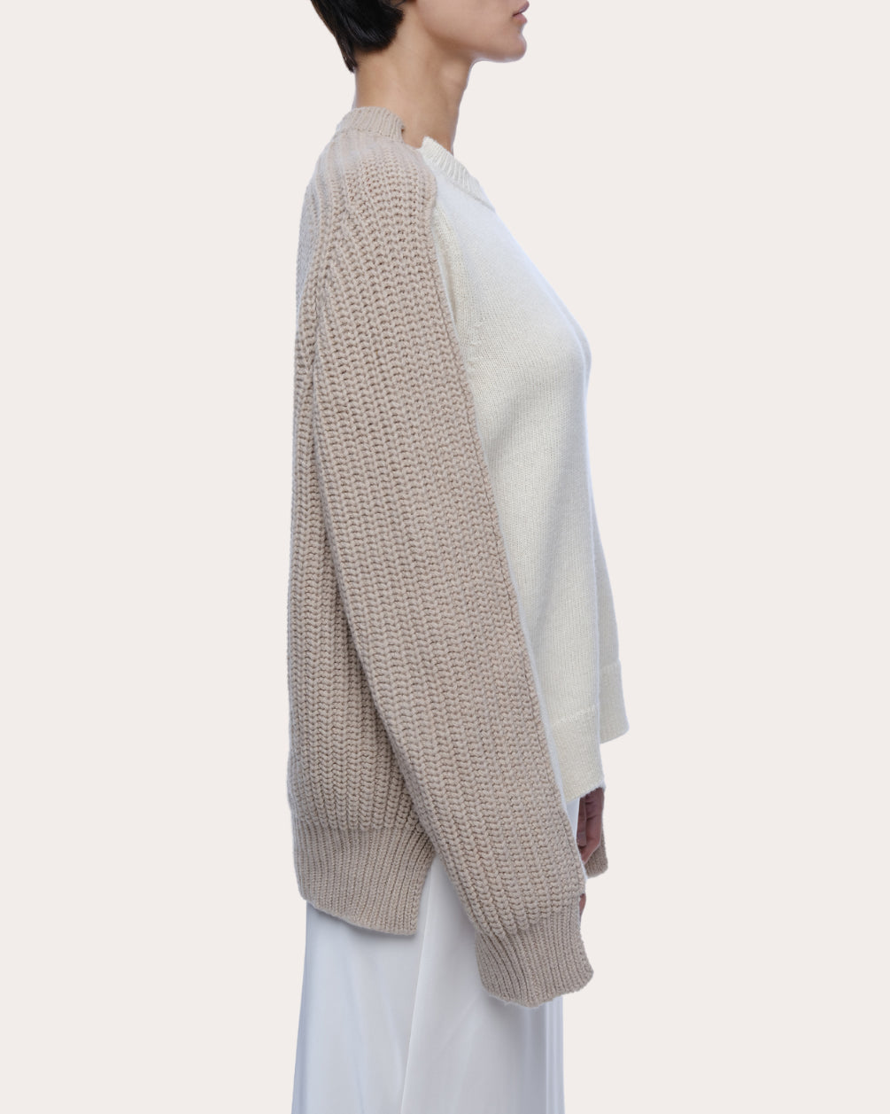 Max Paneled Wool-Cashmere Blend Sweater