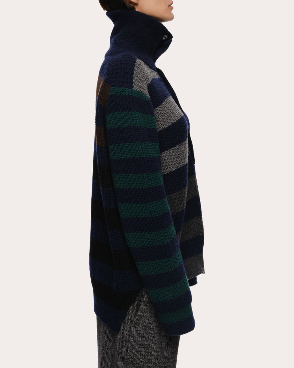 Parker Striped Cashmere-Blend Polo Sweater