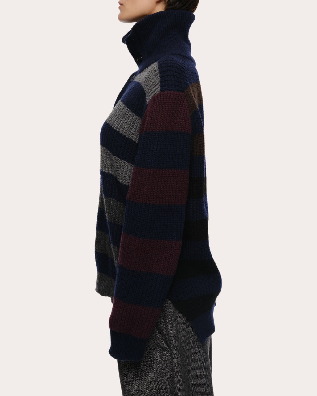 Parker Striped Cashmere-Blend Polo Sweater