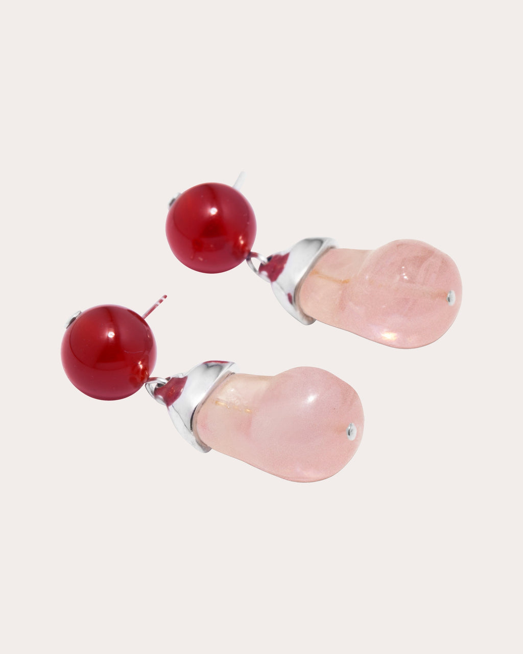 Sterling Silver Agate and Resin Earrings