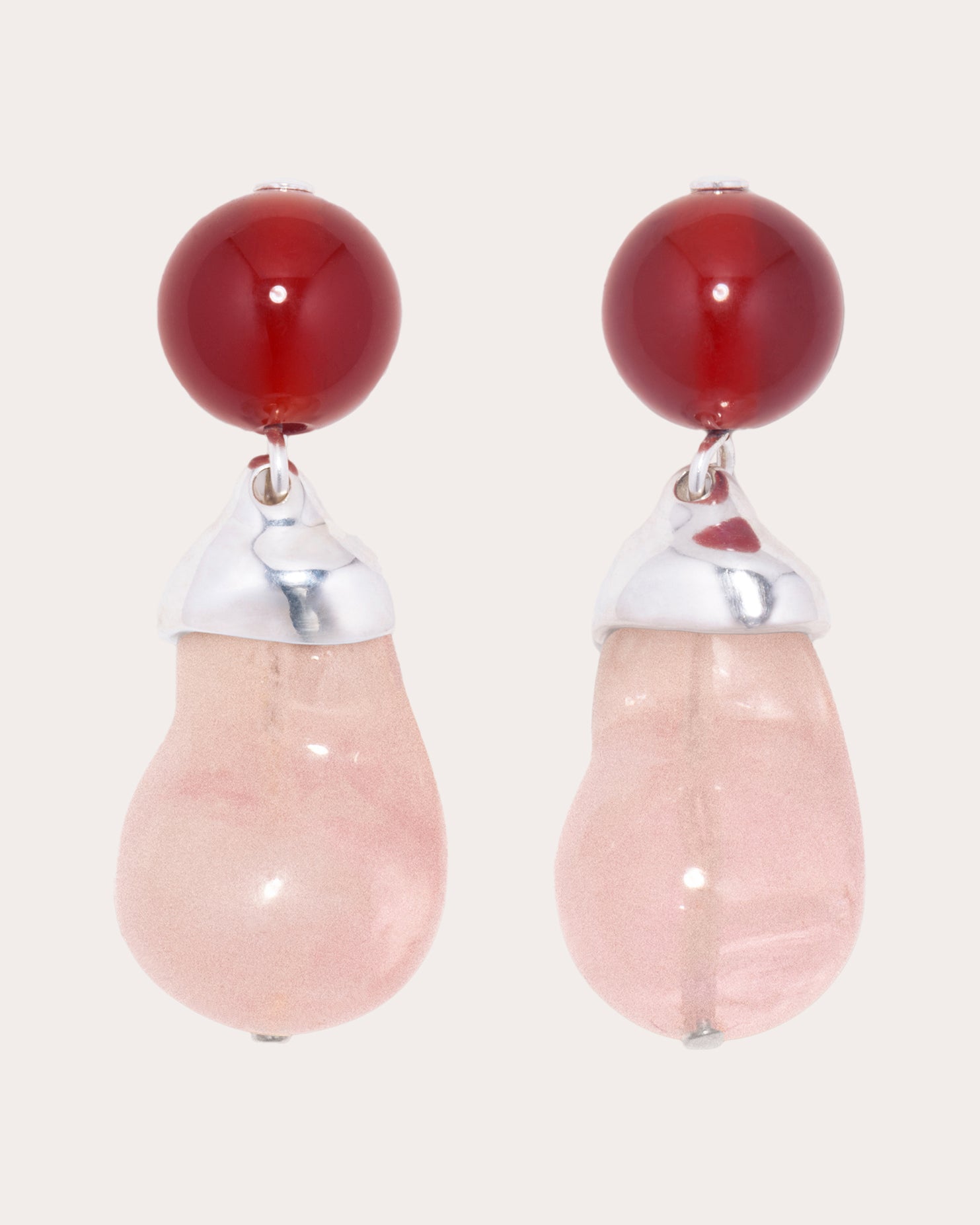 Sterling Silver Agate and Resin Earrings