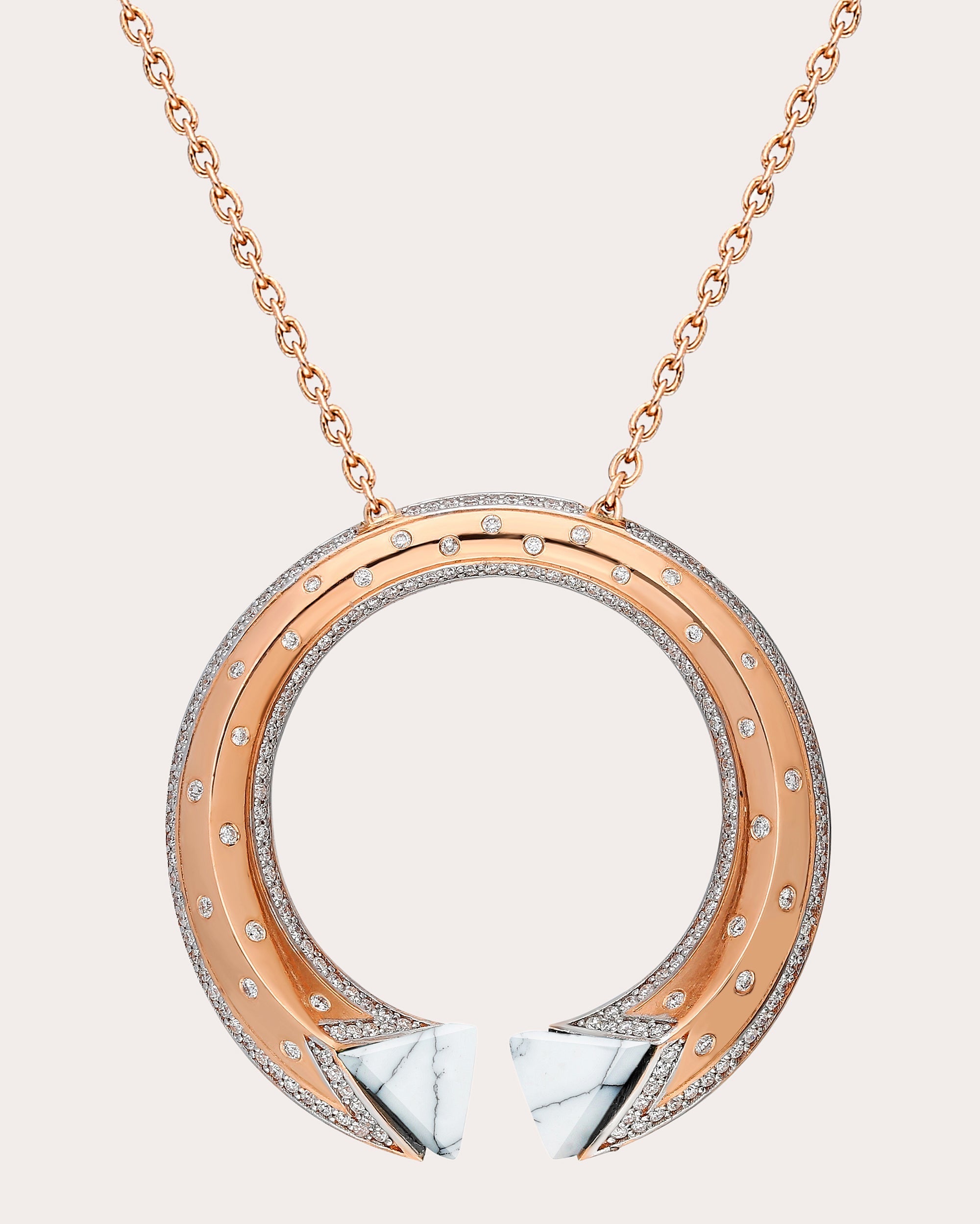 Balance 18K Gold Agate and Diamond Pendant Necklace