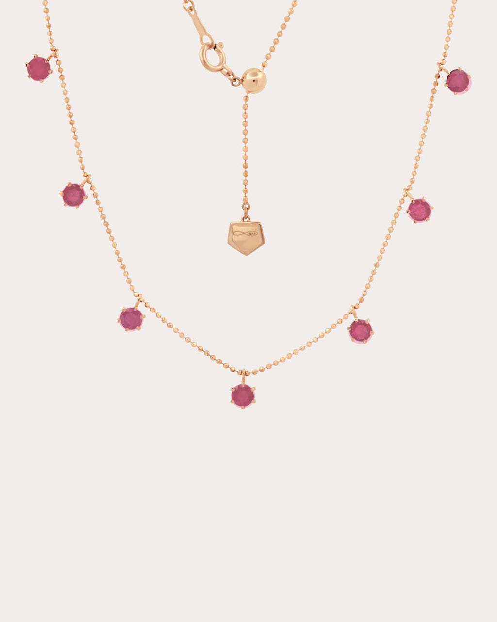 Floating Pink Sapphire Station Necklace