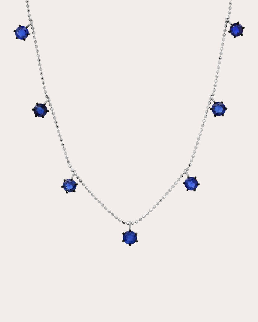 Floating 18K Gold Sapphire Necklace