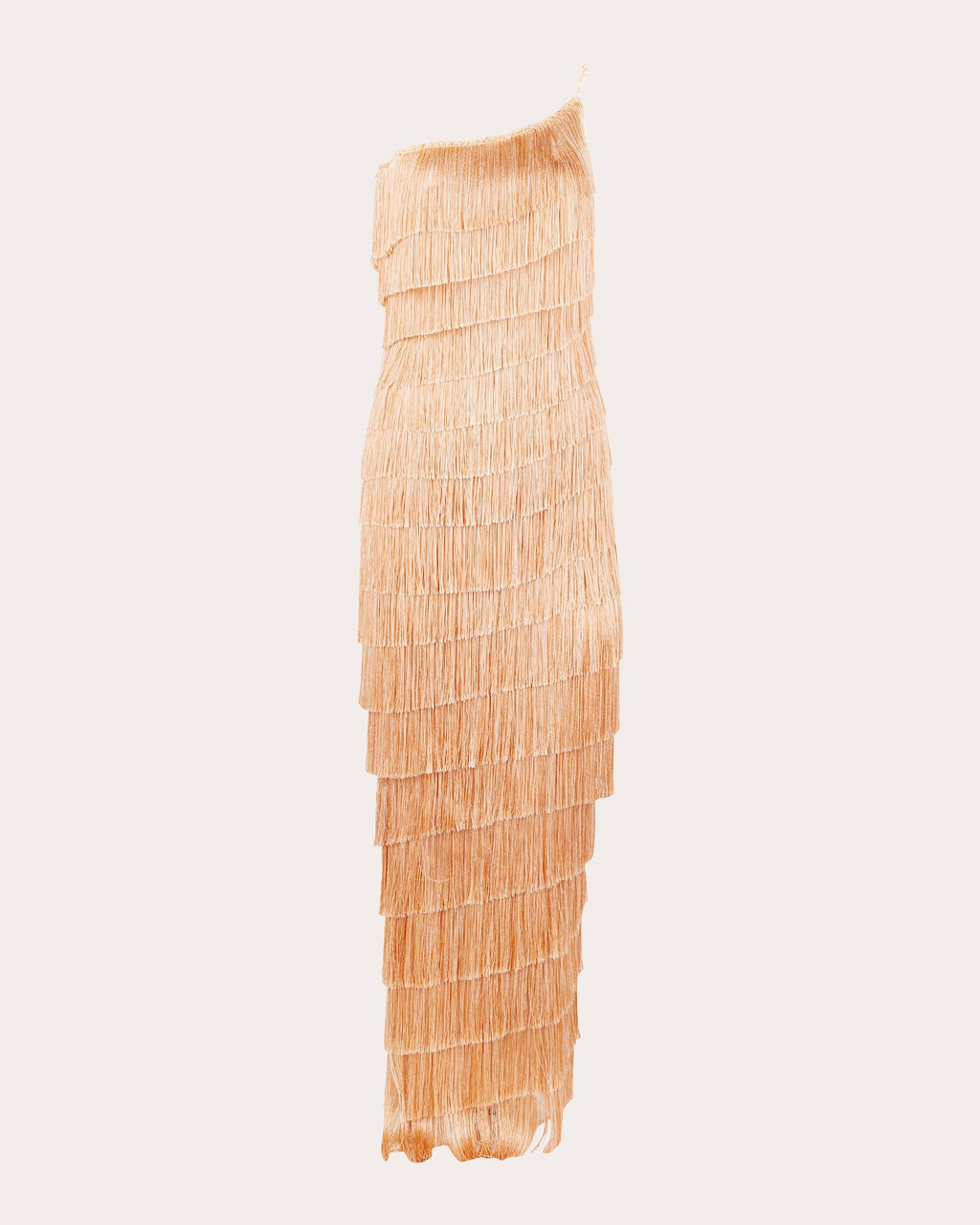 Isidora Asymmetric Fringed Silk-Blend Gown