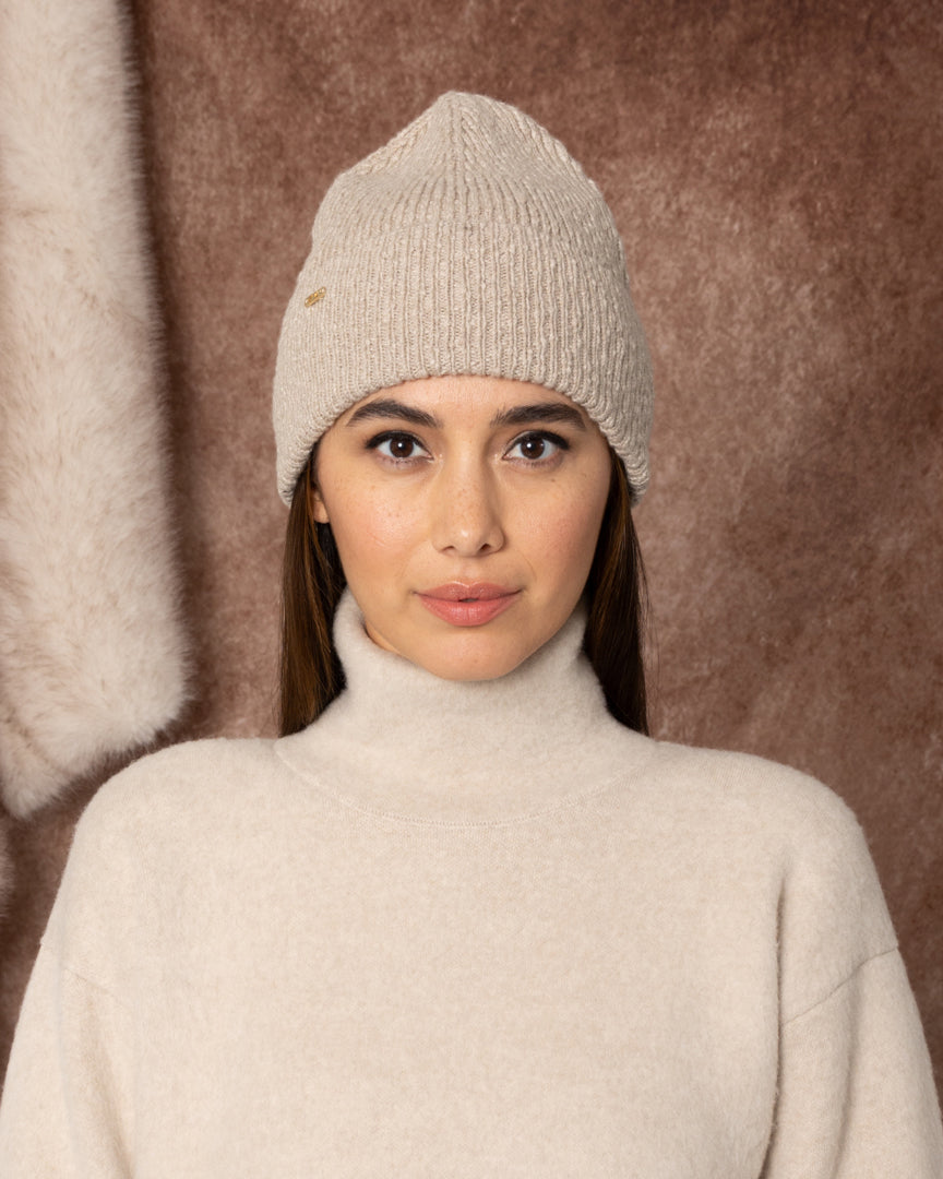 Frances Ribbed Cashmere Beanie