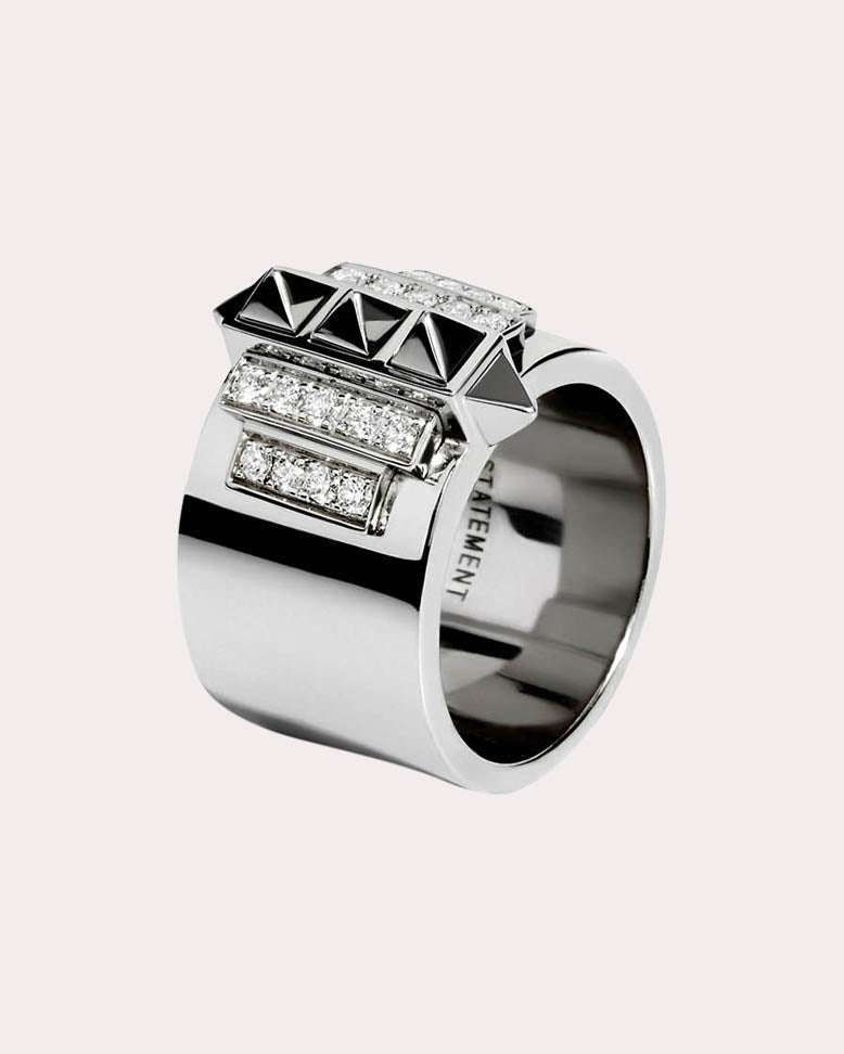 Rockaway Rhodium-Plated Sterling Silver Diamond Pinky Ring