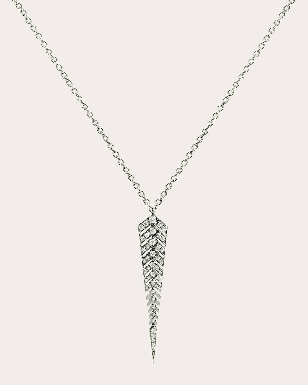 Stairway M Rhodium-Plated Sterling Silver Diamond Pendant Necklace