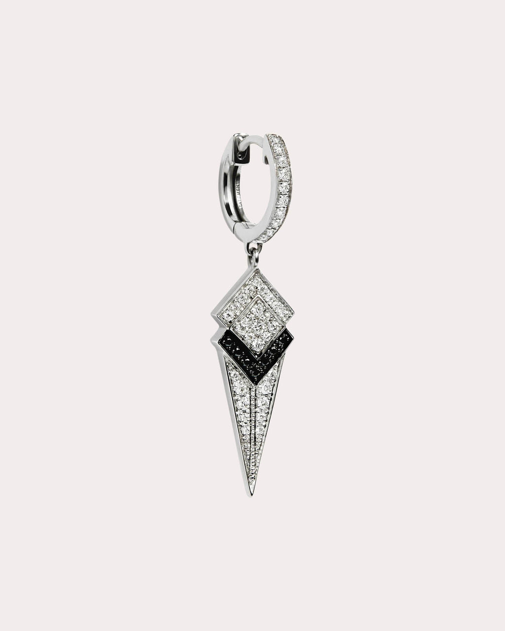 Stairway Rhodium-Plated Sterling Silver Diamond Single Earring
