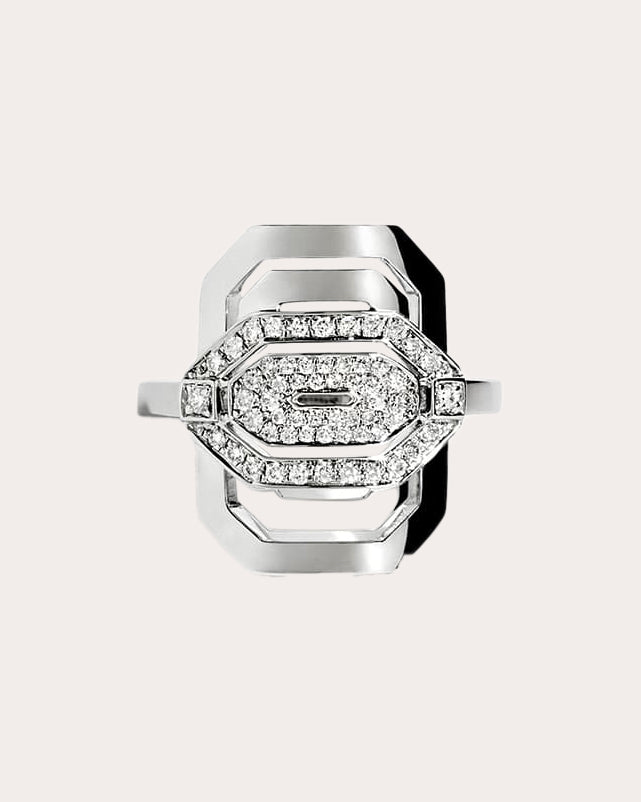 Mini My Way Rhodium-Plated Sterling Silver Diamond Ring